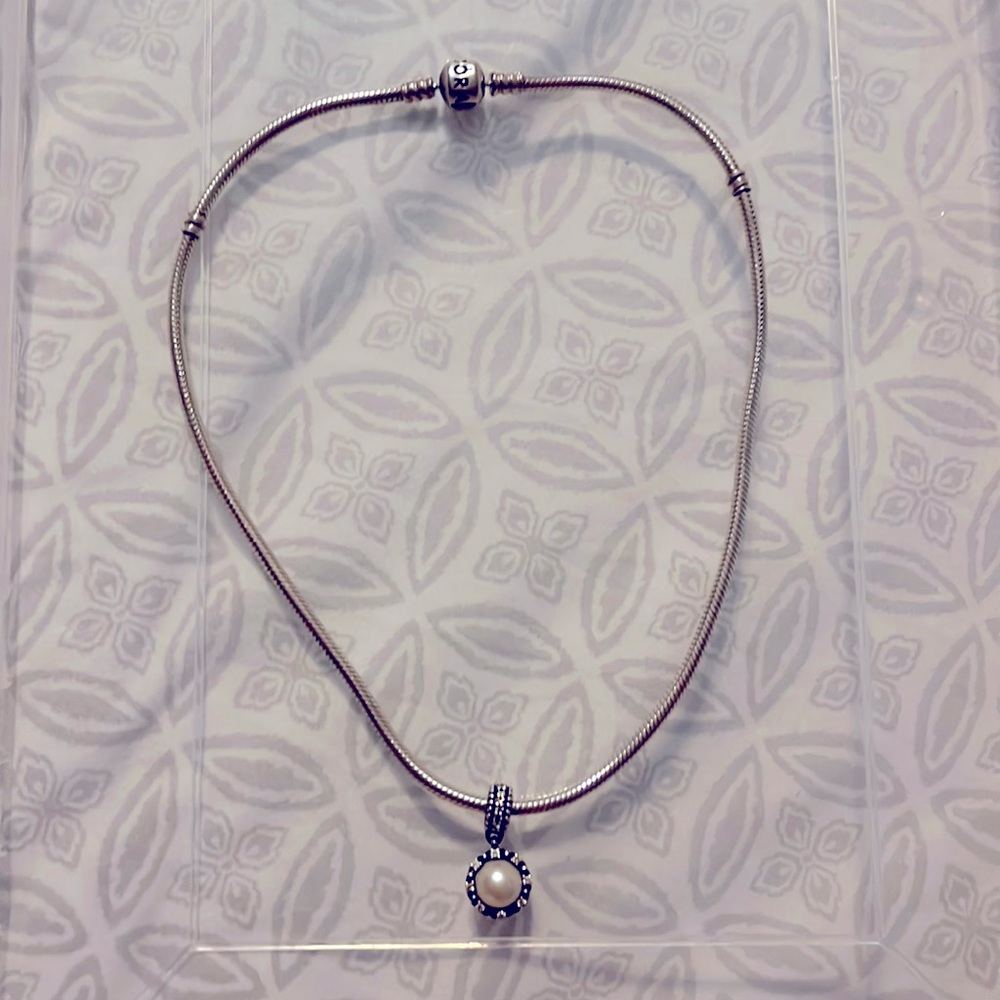 Pandora necklace with pendant. It’s not new, but i Beverly worn it.